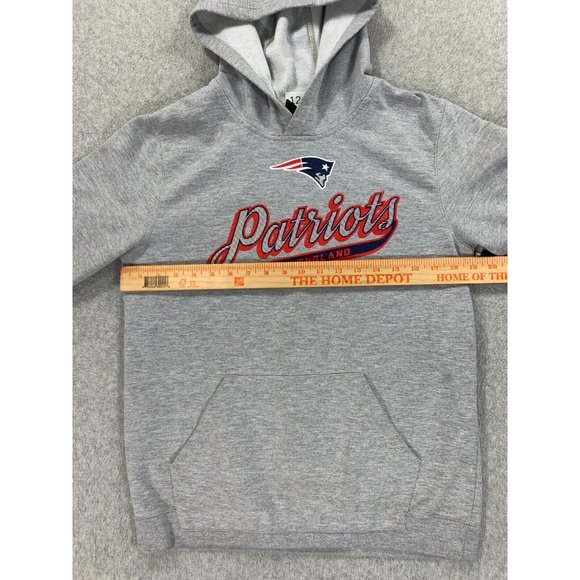 New England Patriots NFL Team Apparel Hoodie Sweatshirt (Youth XL) Gray - Picture 8 of 13